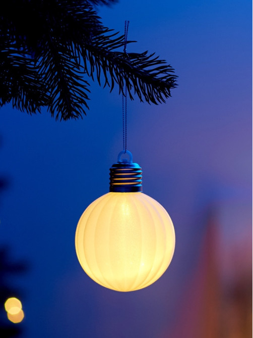 Елочный шар «Бархатный зефир» 8 см, 1 LED, от батареек LR44×3, свечение тёплое белое