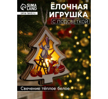 Подвеска световая «Зайка и белка», 11×12 см, от батареек LR41×3, свечение тёплое белое