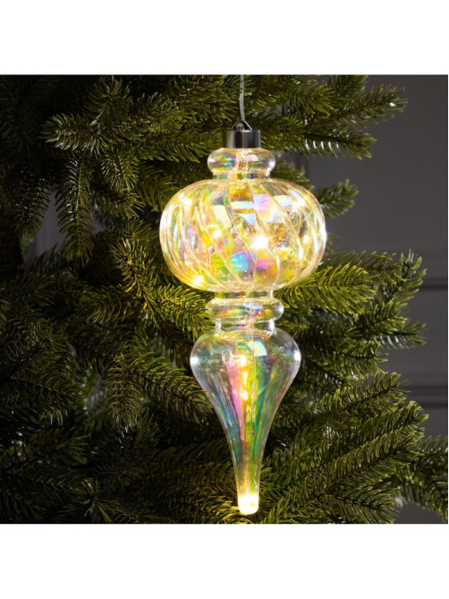 Ёлочная игрушка светодиодная «Сияние», 27×11 см, 12 LED, от батареек ААх2, свечение тёплое белое