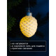 Ёлочный шар «Шишка», 6.5×6.5×8 см, 1 LED, керамика, от батареек LR44×3, свечение тёплое белое