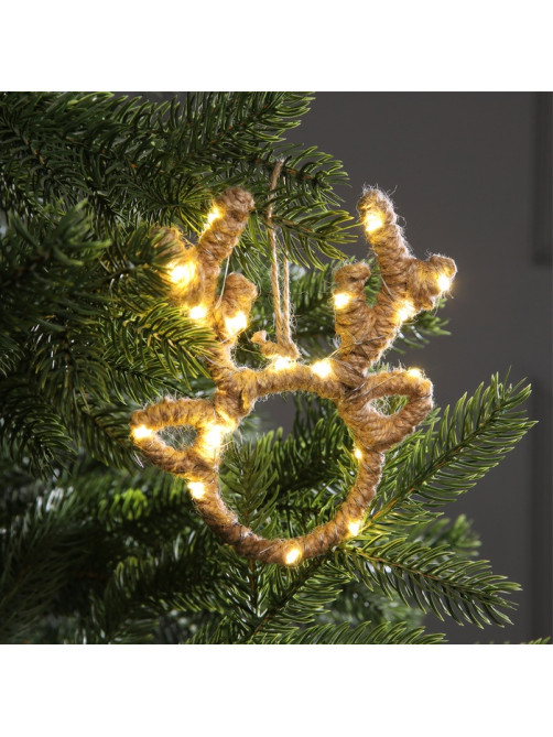 Светодиодная фигура «Олень» 14×11×1 см, 20 LED, от батареек AG13×3, свечение тёплое белое
