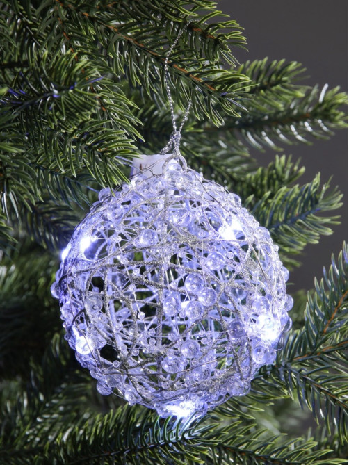 Подвеска световая «Снежок», 10 см, 10 LED, от батареек AG13×3, свечение белое