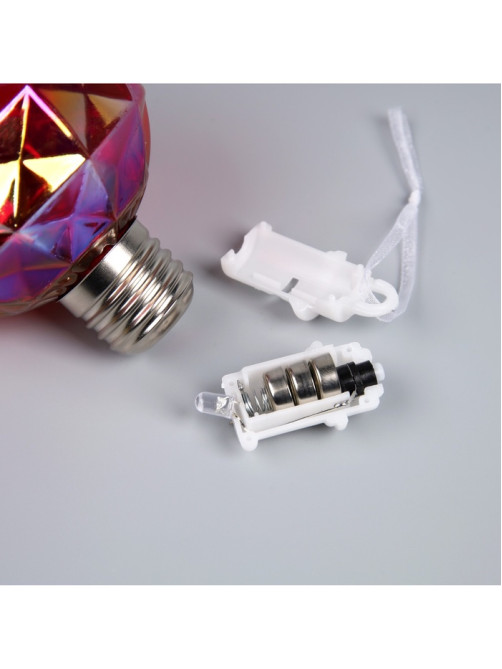 Набор ёлочных шаров «Яркие переливы», 3 шт., d=7 см, 3 LED, от батареек AG13×9, свечение тёплое белое