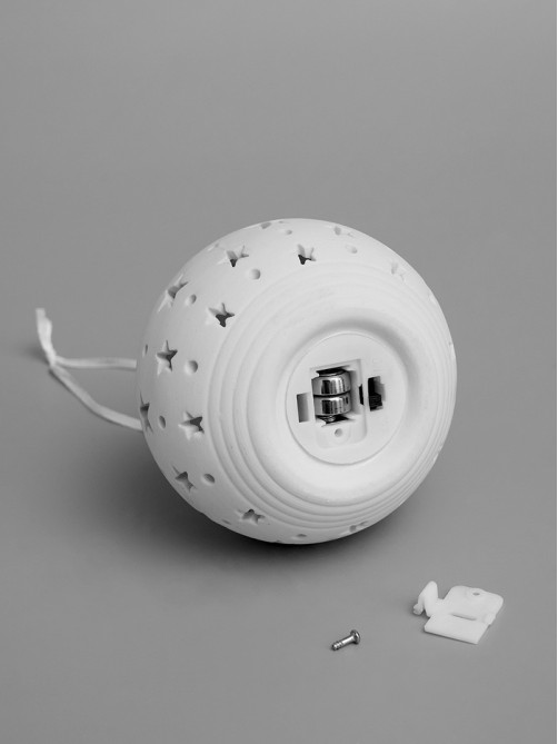 Ёлочный шар «Звёздное небо», 9×9×9.8 см, 1 LED, керамика, от батареек LR44×2, свечение тёплое белое