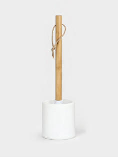 Ёрш для унитаза Доляна Bamboo, белый