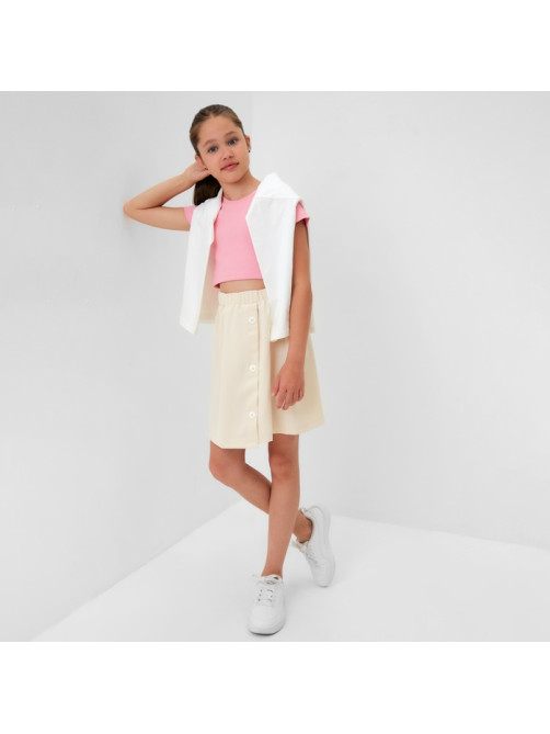Юбка для девочки MINAKU: Casual Collection, бежевая, рост 158 см