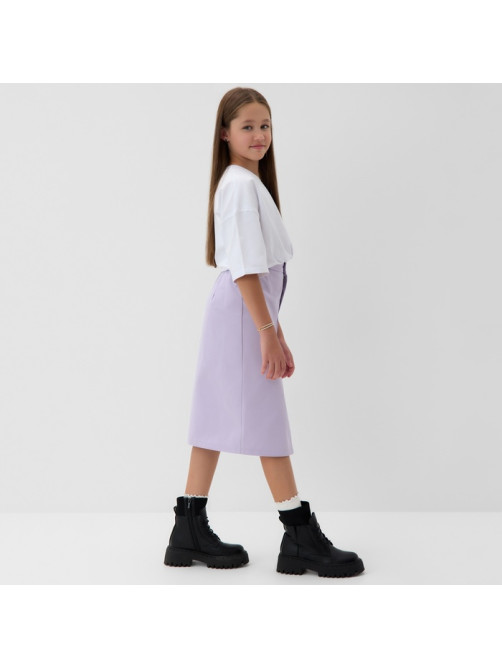 Юбка для девочки MINAKU: Jeans collection, цвет лаванда, рост 134 см