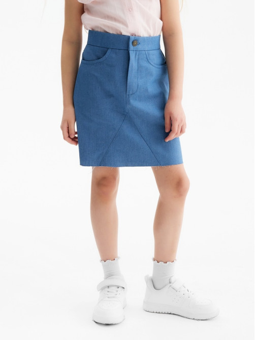 Юбка для девочки MINAKU: Jeans collection, синяя, рост 140 см