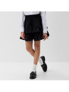 Юбка школьная для девочки с рюшами MINAKU: School Collection, чёрная, размер 36, рост 146 см