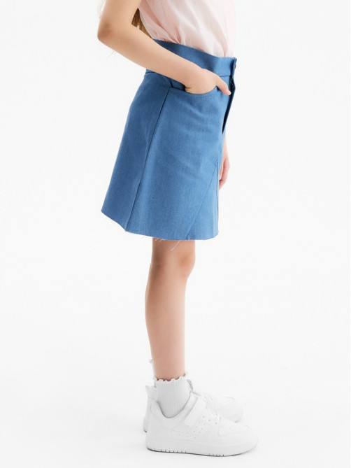Юбка для девочки MINAKU: Jeans collection, синяя, рост 122 см