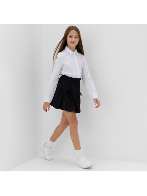 Юбка школьная для девочки с бантами MINAKU: School Collection, чёрная, размер 38, рост 152 см