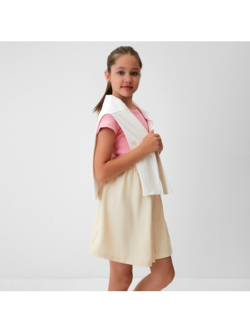Юбка для девочки MINAKU: Casual Collection, бежевая, рост 128 см