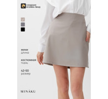 Юбка мини женская MINAKU: Casual Collection, бежевая, размер 42