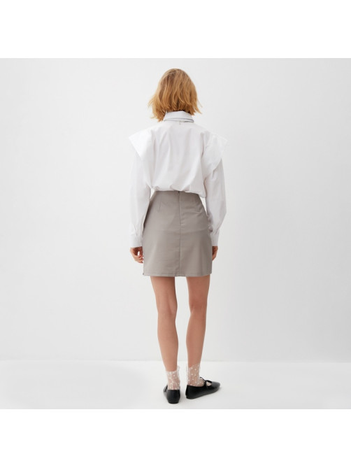 Юбка мини женская MINAKU: Casual Collection, бежевая, размер 50
