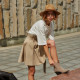 Юбка мини женская MINAKU: MINAKU: Safari, бежевая, размер 42