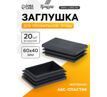 Заглушка для профильной трубы ТУНДРА, 60×40 мм, набор 20 шт.