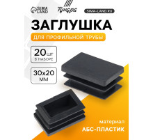 Заглушка для профильной трубы ТУНДРА, 30×20 мм, набор 20 шт.