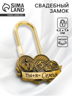 Замок свадебный «Ты+я=семья», 5.2×7.6 см