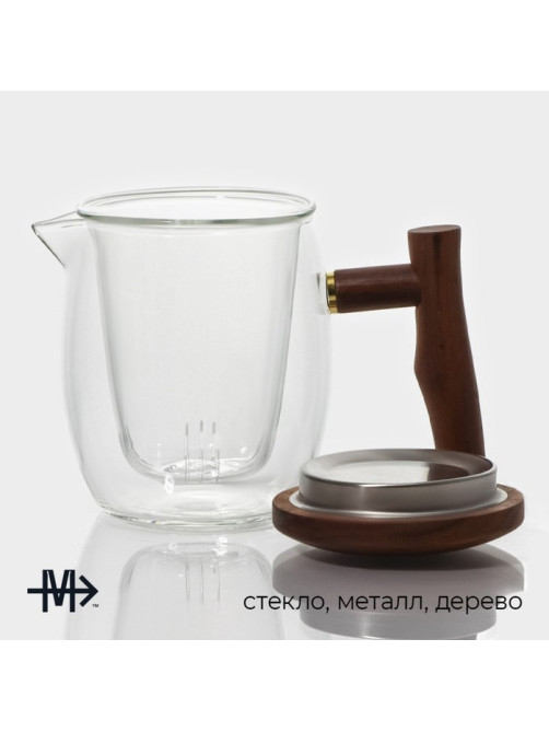 Заварочный чайник Magistro «Лофт» 400 мл, 15×9×11.5 см, стеклянное сито, стекло