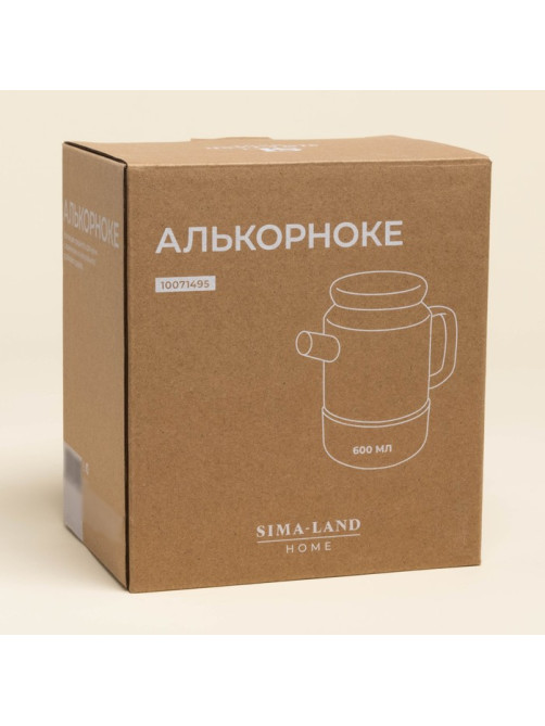 Заварочный чайник SL Home «Алькорноке», 600 мл, 17×10×15 см, на пробковой подставке, стекло, прозрачный