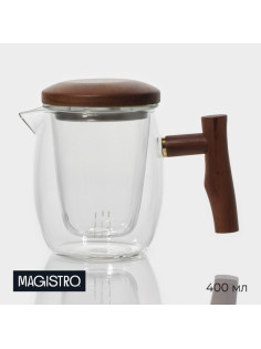 Заварочный чайник Magistro «Лофт» 400 мл, 15×9×11.5 см, стеклянное сито, стекло