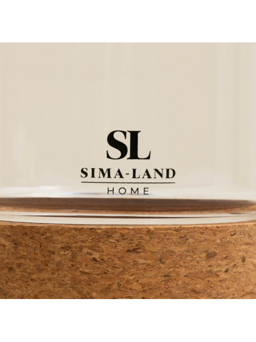 Заварочный чайник SL Home «Алькорноке», 600 мл, 17×10×15 см, на пробковой подставке, стекло, прозрачный