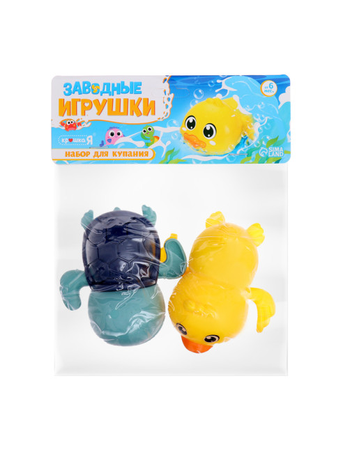 Игрушки для купания в ванне Крошка Я «Заводные игрушки: Утёнок и черепашка», набор 2 шт., МИКС