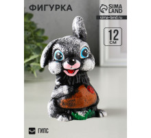 Фигурка гипс «Зайчонок с грибком», 12×8×7 см