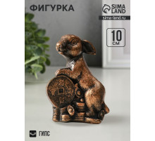 Фигурка гипс «Заяц на деньгах», 10 см, винтажная бронза