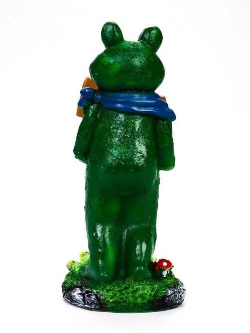 Садовая фигура из полистоуна «Лягушка с табличкой», 16×21×46 см