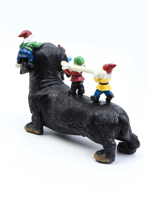 Садовая фигура из полистоуна «Такса с гномами», 20×9×15 см