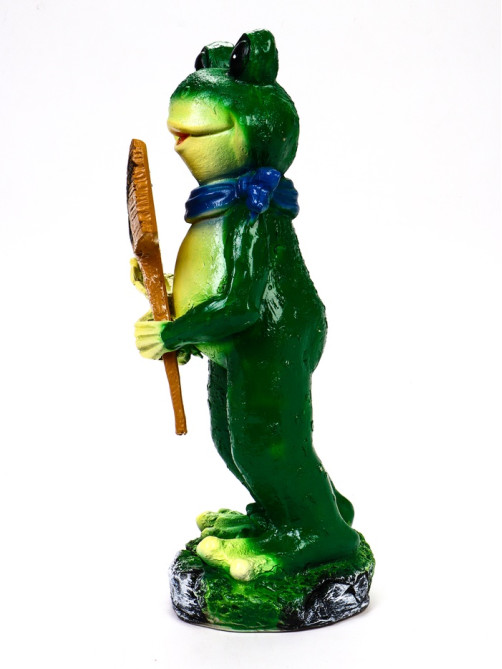 Садовая фигура из полистоуна «Лягушка с табличкой», 16×21×46 см