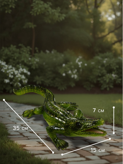 Садовая фигура из полистоуна «Крокодил», 35×15×7 см, Greengo