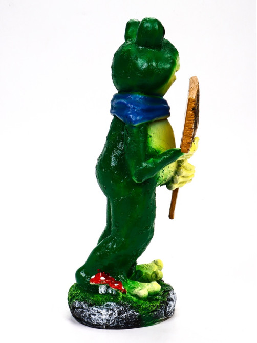 Садовая фигура из полистоуна «Лягушка с табличкой», 16×21×46 см