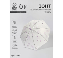 Зонт - трость полуавтоматический, 8 спиц, R=48/53 см, d=96 см, МИКС
