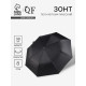 Зонт полуавтоматический «Однотон», 3 сложения, 8 спиц, R=49/57 см, d=98 см, чёрный